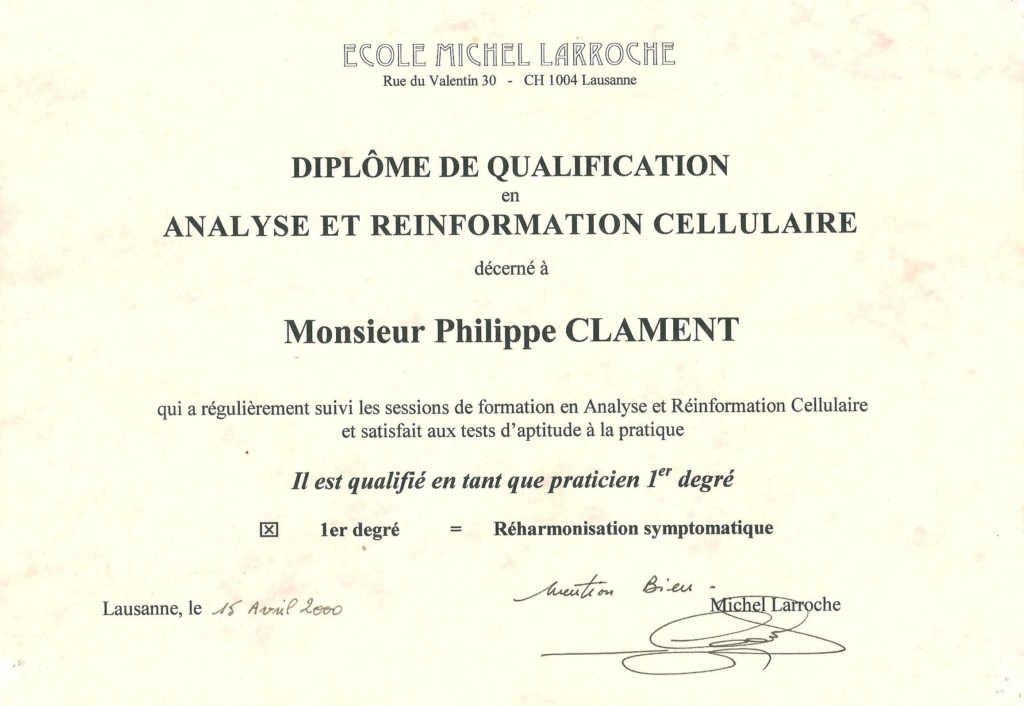 Diplôme d'Analyse et Réinformation Cellulaires - École Michel Larroche