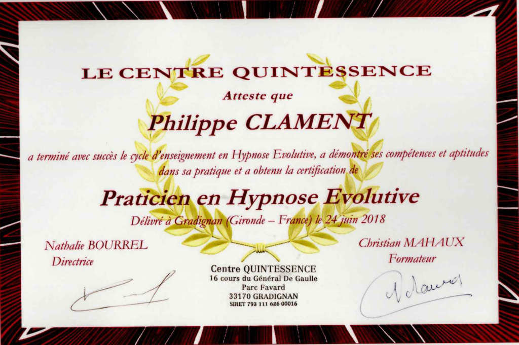 Diplôme de Praticien en Hypnose Évolutive - Centre Quintessence